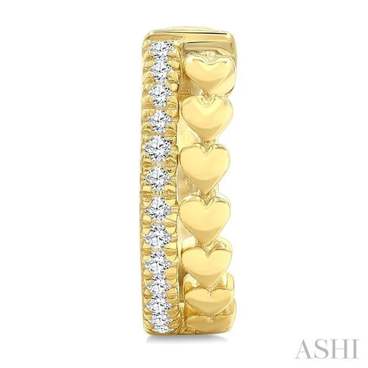 Heart Shape Petite Diamond Huggie Fashion Earrings