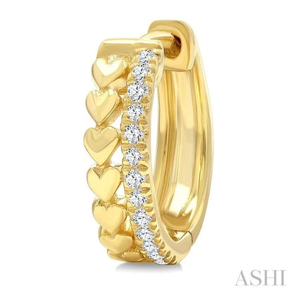 Heart Shape Petite Diamond Huggie Fashion Earrings