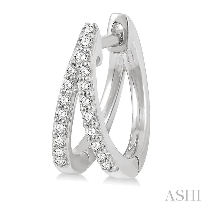 Split Petite Diamond Huggie Fashion Earrings