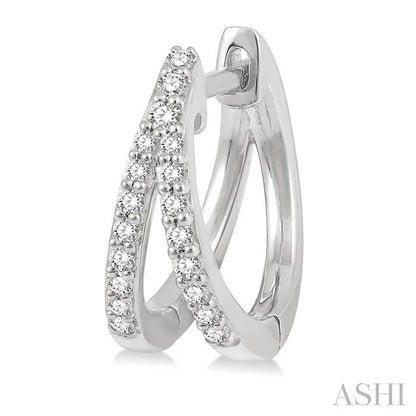 Split Petite Diamond Huggie Fashion Earrings