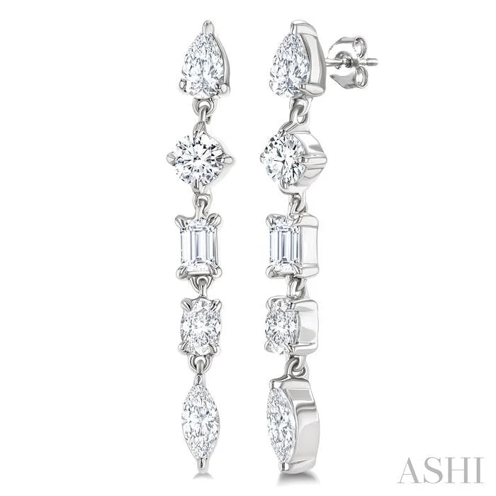 Mixed Shape Diamond Fashion Earrings