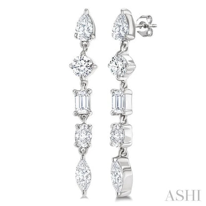 Mixed Shape Diamond Fashion Earrings