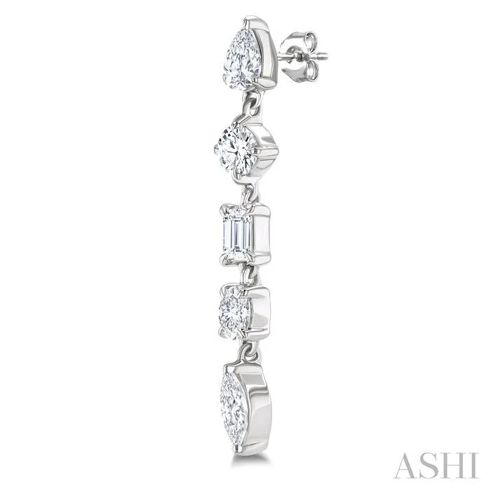 Mixed Shape Diamond Fashion Earrings