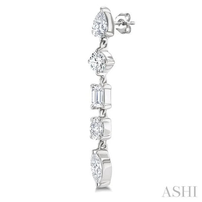 Mixed Shape Diamond Fashion Earrings
