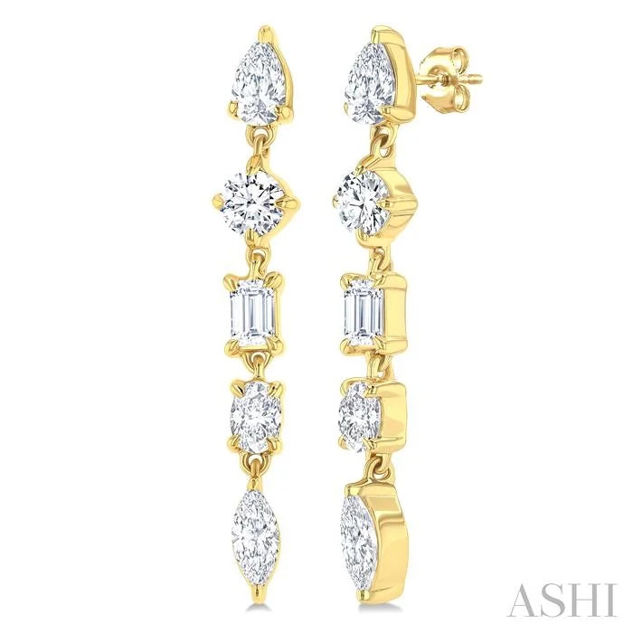Mixed Shape Diamond Fashion Earrings