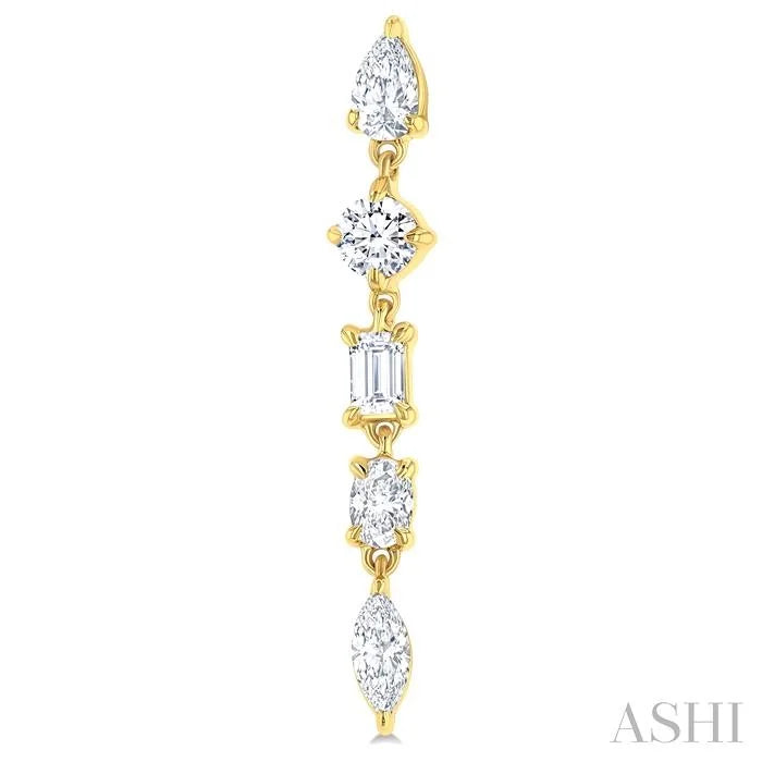 Mixed Shape Diamond Fashion Earrings