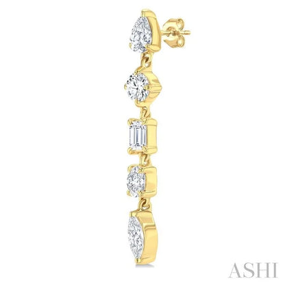 Mixed Shape Diamond Fashion Earrings