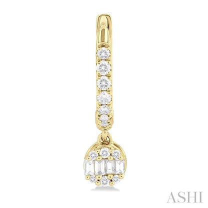 Round Shape Fusion Petite Diamond Huggie Fashion Earrings