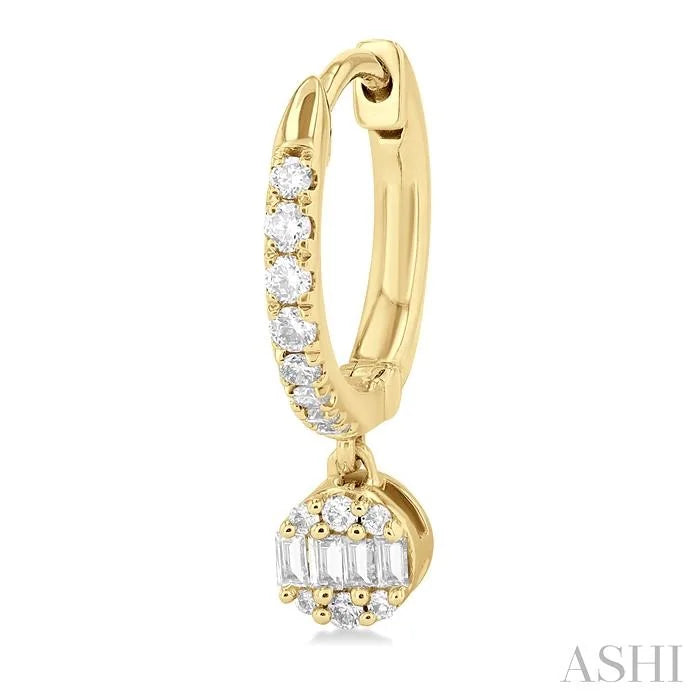 Round Shape Fusion Petite Diamond Huggie Fashion Earrings