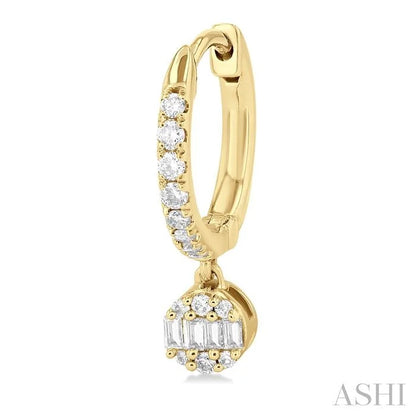 Round Shape Fusion Petite Diamond Huggie Fashion Earrings