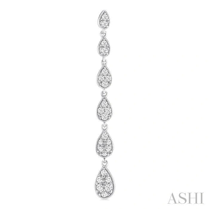 Pear Shape Diamond Long Earrings