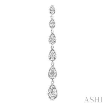 Pear Shape Diamond Long Earrings