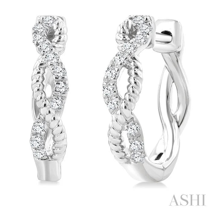 Twisted Petite Diamond Huggie Fashion Earrings