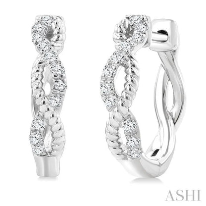Twisted Petite Diamond Huggie Fashion Earrings