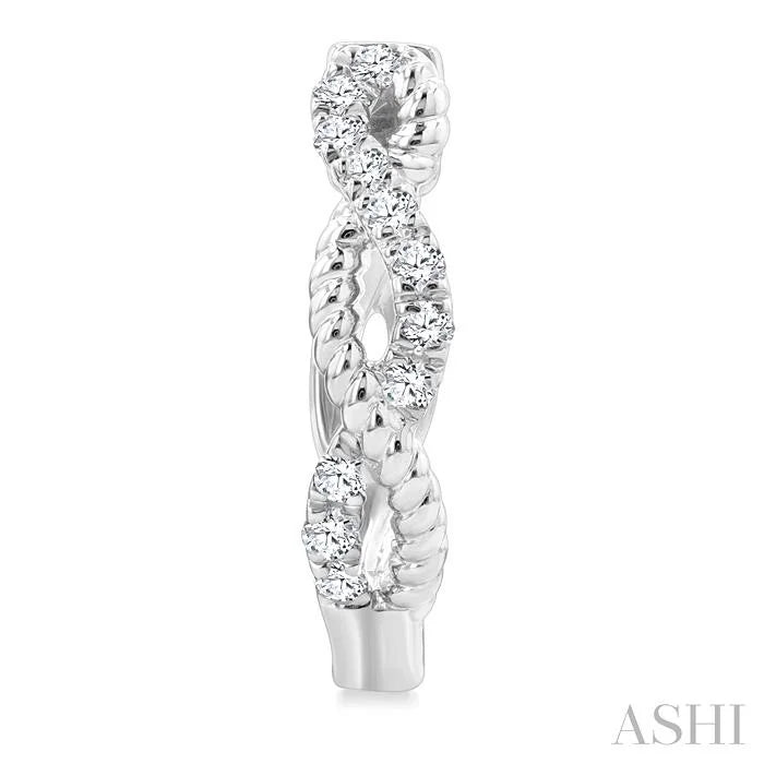 Twisted Petite Diamond Huggie Fashion Earrings