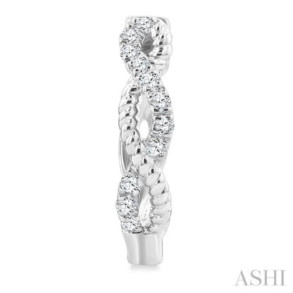 Twisted Petite Diamond Huggie Fashion Earrings