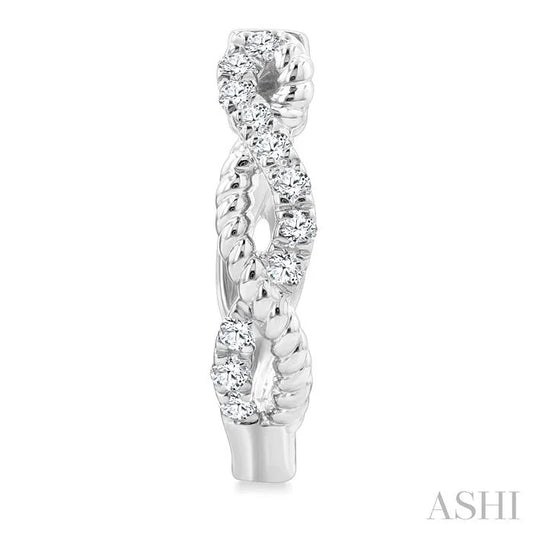 Twisted Petite Diamond Huggie Fashion Earrings