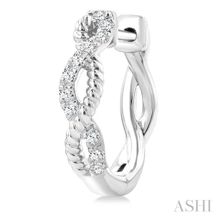 Twisted Petite Diamond Huggie Fashion Earrings