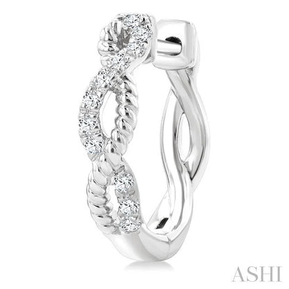 Twisted Petite Diamond Huggie Fashion Earrings