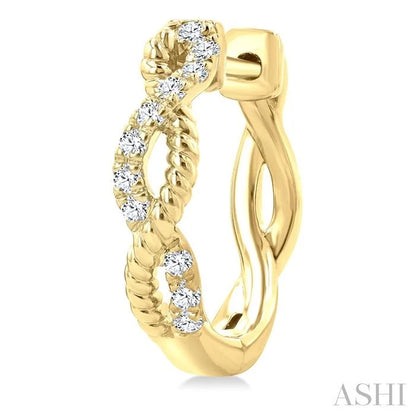 Twisted Petite Diamond Huggie Fashion Earrings