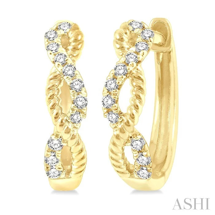 Twisted Petite Diamond Huggie Fashion Earrings