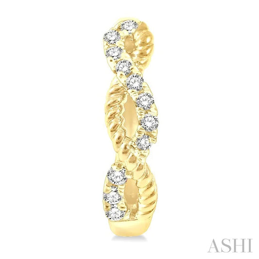 Twisted Petite Diamond Huggie Fashion Earrings