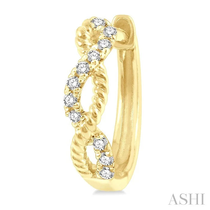 Twisted Petite Diamond Huggie Fashion Earrings