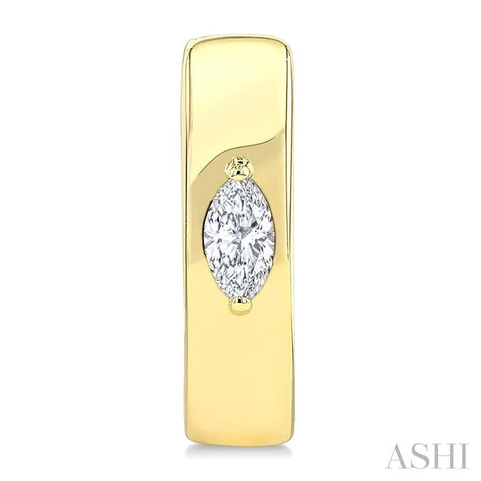 Marquise Shape Petite Prong Diamond Huggie Earrings