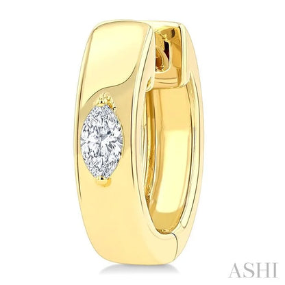 Marquise Shape Petite Prong Diamond Huggie Earrings