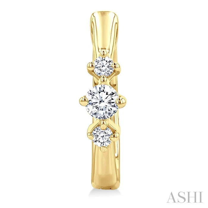 Past Present & Future Diamond Huggie Fashion Earrings