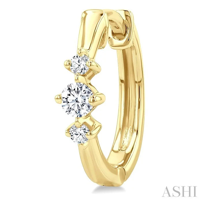 Past Present & Future Diamond Huggie Fashion Earrings