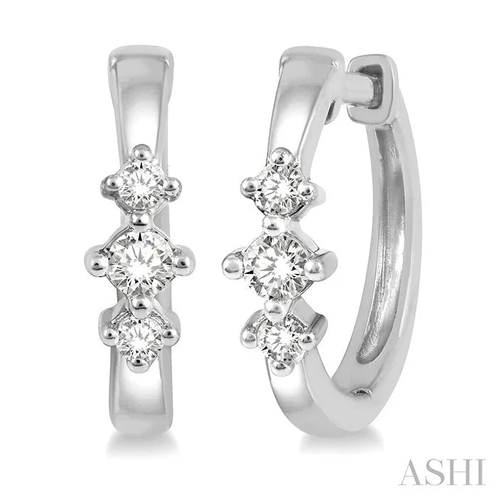 Past Present & Future Petite Diamond Huggie Fashion Earrings