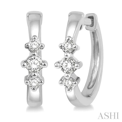 Past Present & Future Petite Diamond Huggie Fashion Earrings