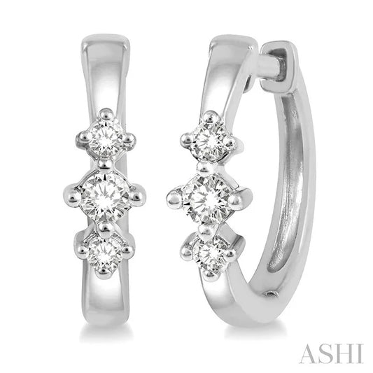 Past Present & Future Petite Diamond Huggie Fashion Earrings