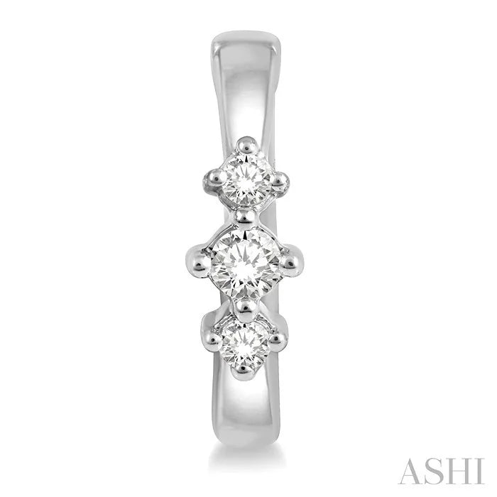 Past Present & Future Petite Diamond Huggie Fashion Earrings