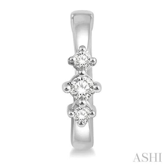 Past Present & Future Petite Diamond Huggie Fashion Earrings