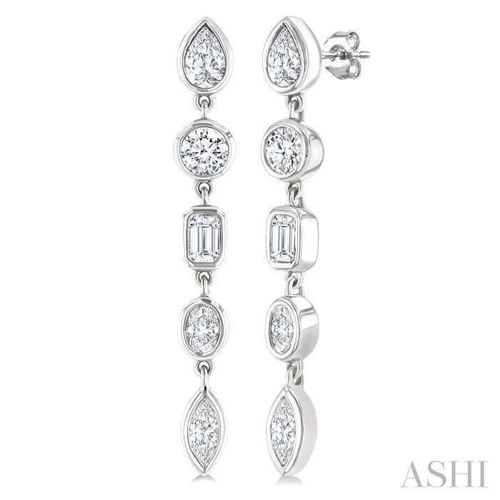 Mixed Shape Diamond Fashion Earrings