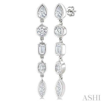 Mixed Shape Diamond Fashion Earrings
