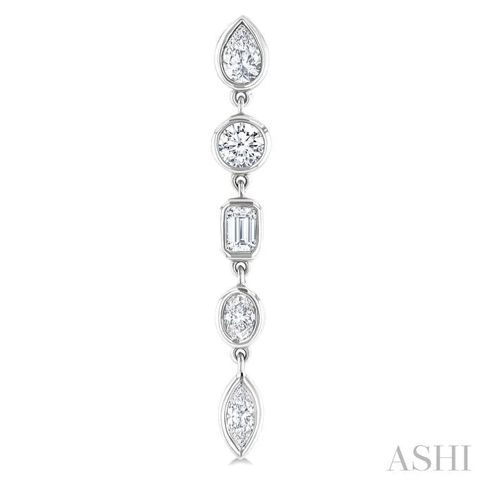 Mixed Shape Diamond Fashion Earrings