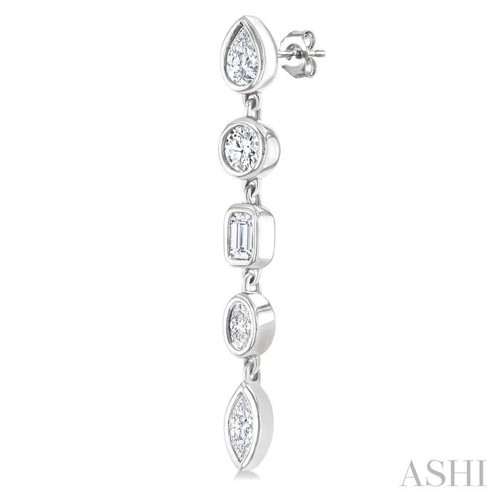 Mixed Shape Diamond Fashion Earrings
