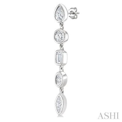 Mixed Shape Diamond Fashion Earrings