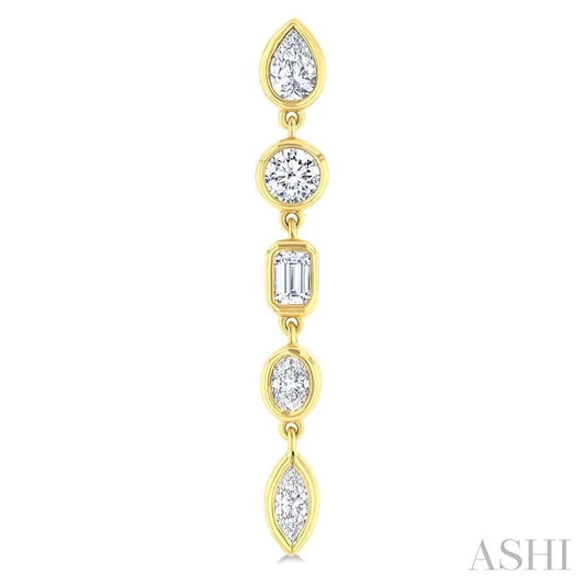 Mixed Shape Diamond Fashion Earrings