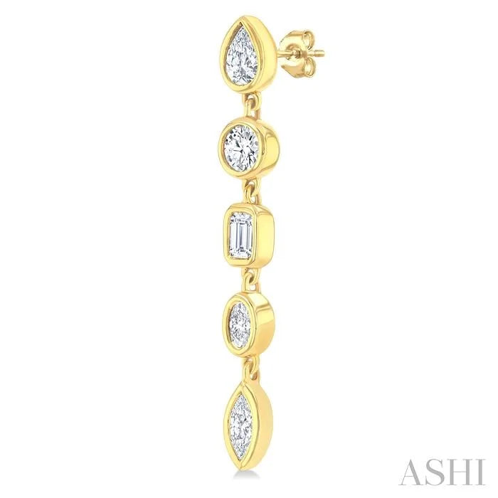 Mixed Shape Diamond Fashion Earrings