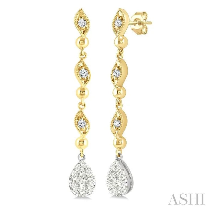 Pear Shape Lovebright Diamond Long Earrings