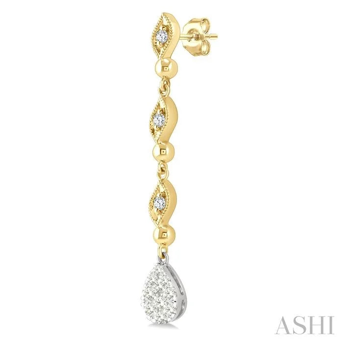 Pear Shape Lovebright Diamond Long Earrings