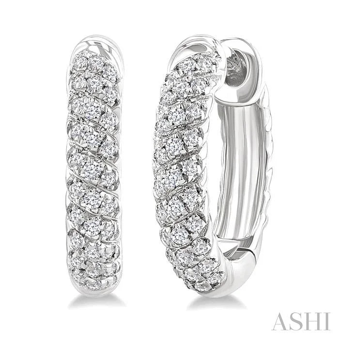 Twisted Petite Diamond Huggie Fashion Earrings