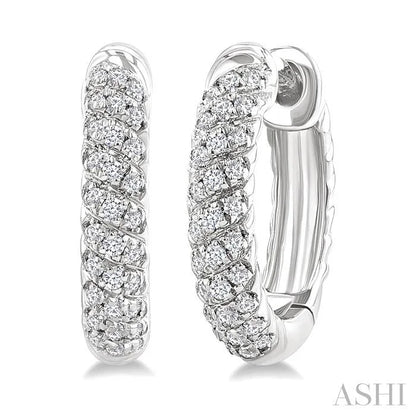 Twisted Petite Diamond Huggie Fashion Earrings