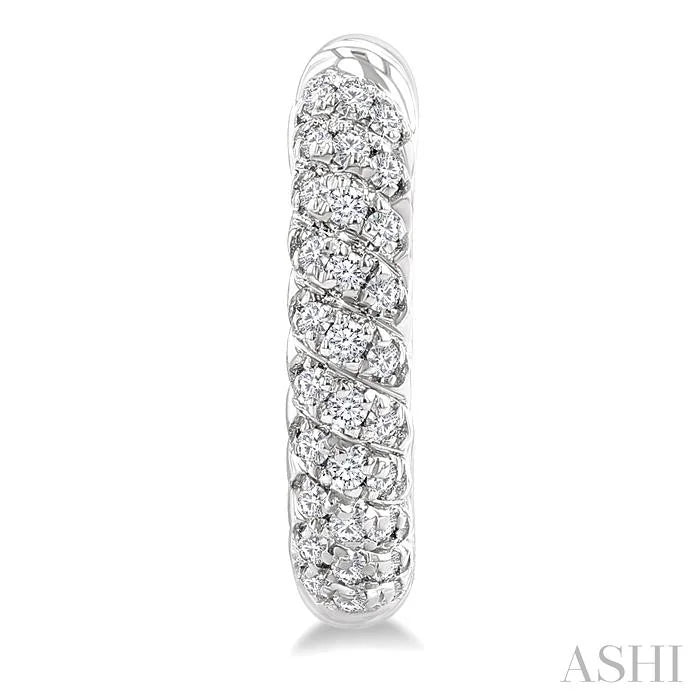 Twisted Petite Diamond Huggie Fashion Earrings