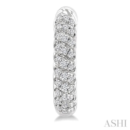 Twisted Petite Diamond Huggie Fashion Earrings