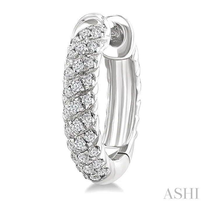 Twisted Petite Diamond Huggie Fashion Earrings